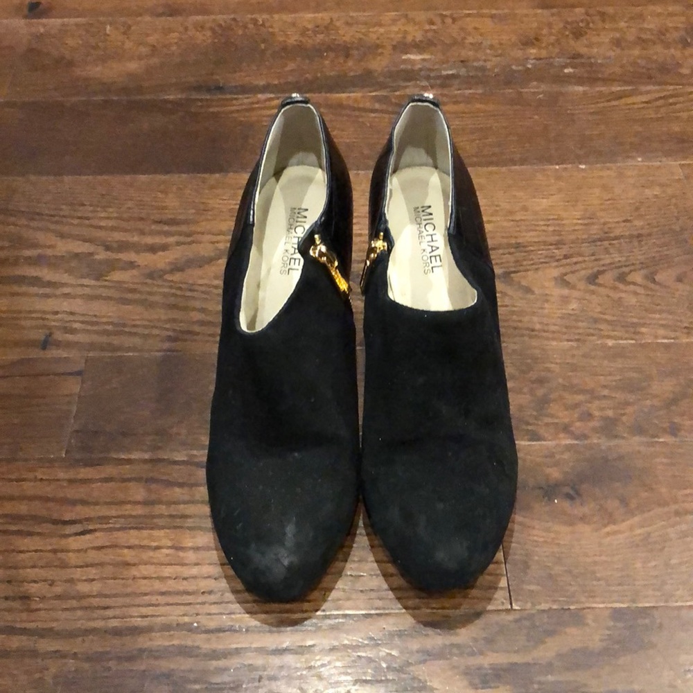 Black Michael Kors boot heels